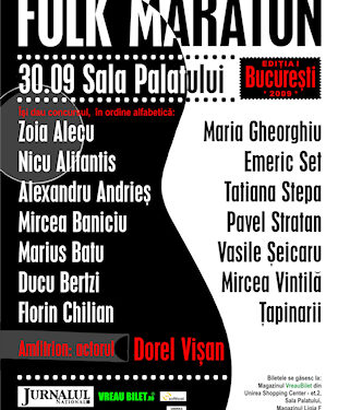 “Folk Maraton”, pe 30 septembrie, la Bucureşti