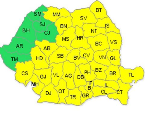 Meteorologii au emis avertizare cod galben de ploi şi furtuni