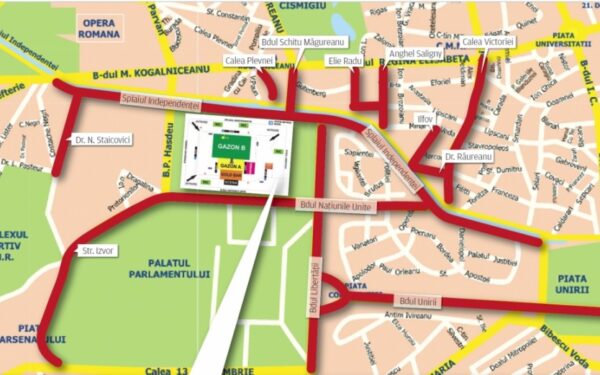 Străzi închise începând de astăzi, de la ora 17.00, până mâine-dimineaţă, la ora 1.00: