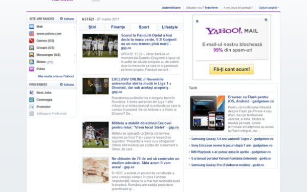 S-a lansat Yahoo.ro