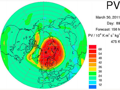 O gaură în stratul de ozon ajunge deasupra României pe 30 şi 31 martie